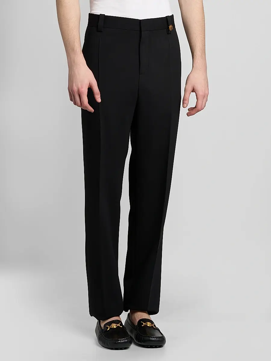 Versace Men's Medusa Stretch-Wool Pants | Thumbnail 4 Versace Men's Medusa Stretch-Wool Pants | Thumbnail 4