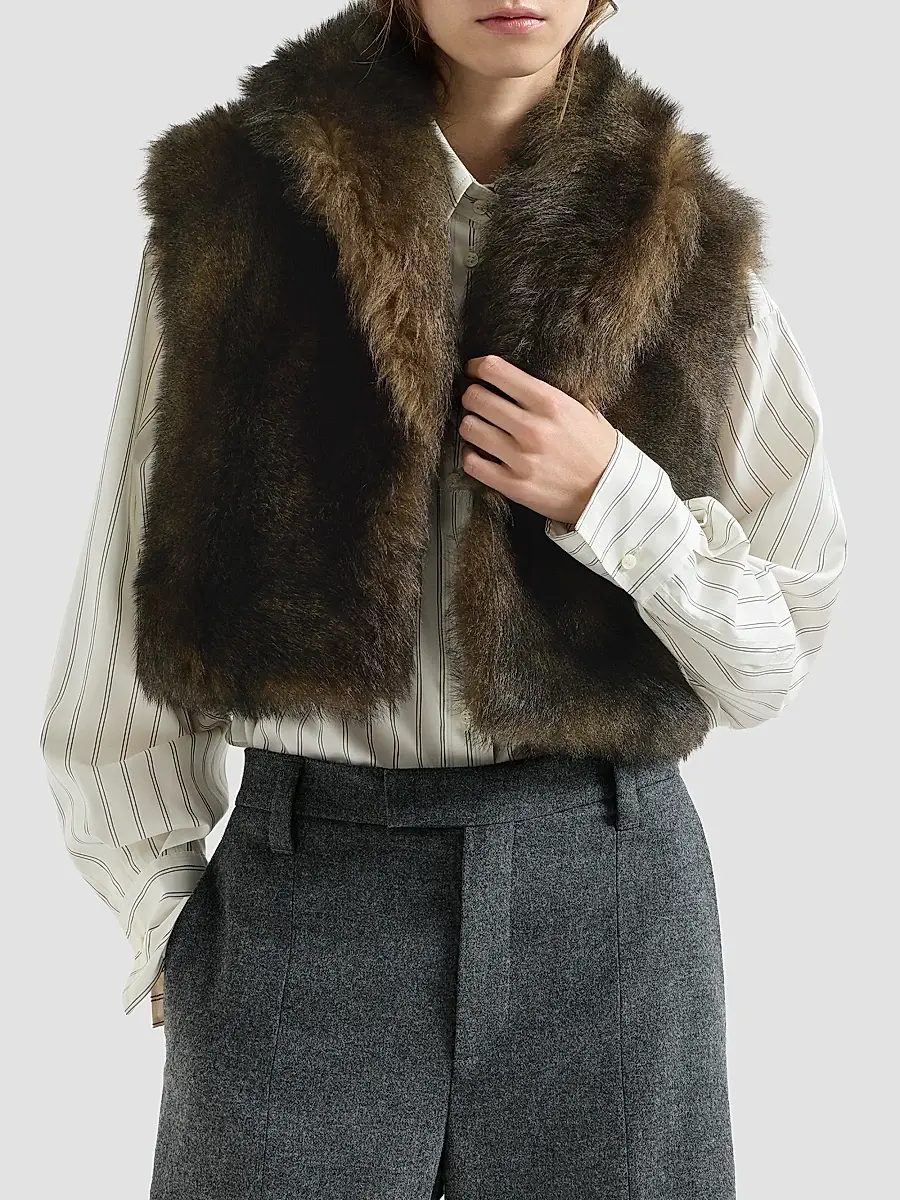 Brunello Cucinelli Women's Soft Shearling Vest | Thumbnail 3 Brunello Cucinelli Women's Soft Shearling Vest | Thumbnail 3