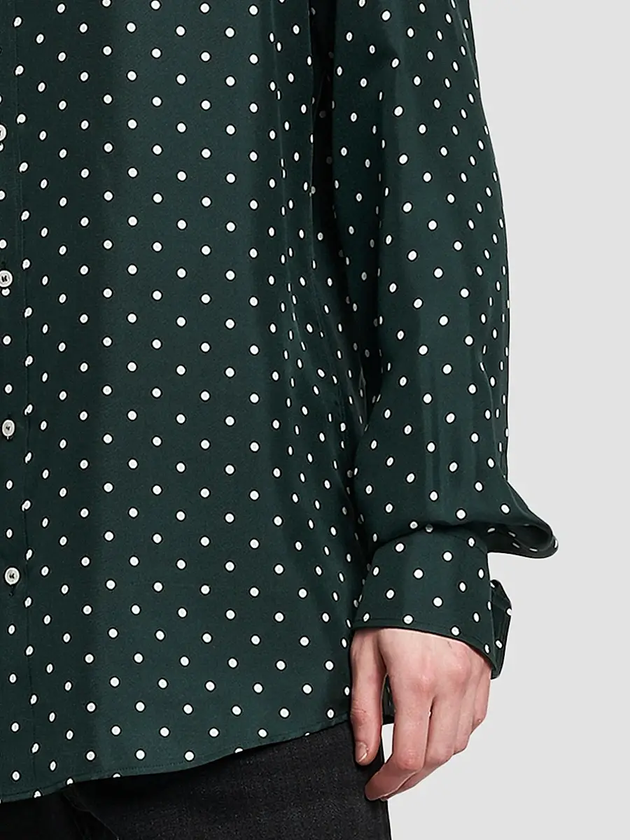 Dolce & Gabbana Men's Polka Dot Silk Button-Front Shirt | Thumbnail 6 Dolce & Gabbana Men's Polka Dot Silk Button-Front Shirt | Thumbnail 6