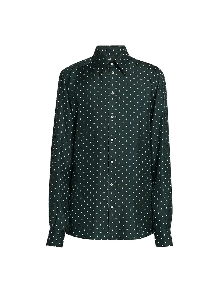 Men's Polka Dot Silk Button-Front Shirt Men's Polka Dot Silk Button-Front Shirt