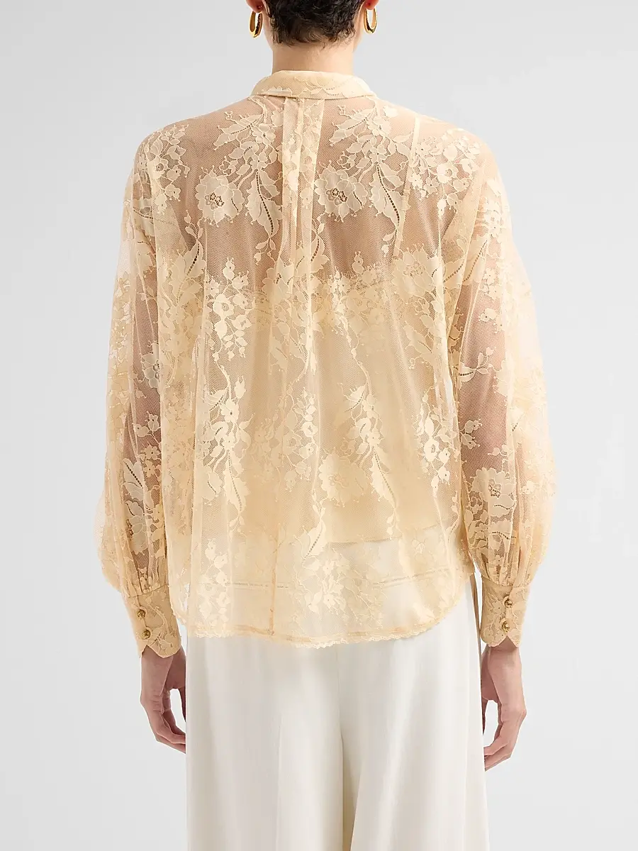 Zimmermann Women's Valiant Lace Pussy Bow Blouse | Thumbnail 3