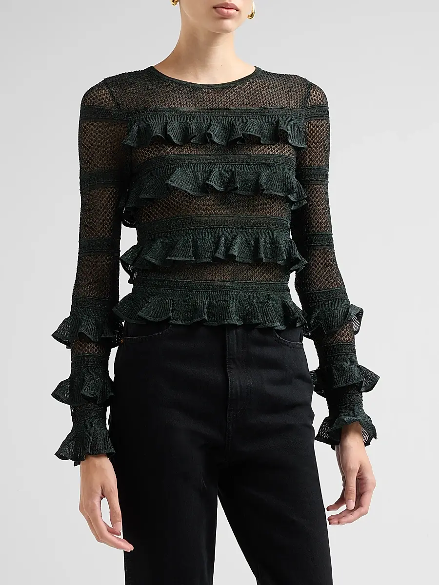 Zimmermann Women's Valiant Lace Frill Top | Thumbnail 4 Zimmermann Women's Valiant Lace Frill Top | Thumbnail 4