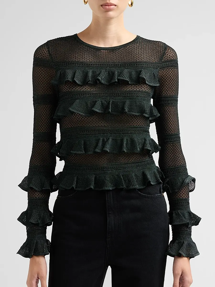 Zimmermann Women's Valiant Lace Frill Top | Thumbnail 5 Zimmermann Women's Valiant Lace Frill Top | Thumbnail 5