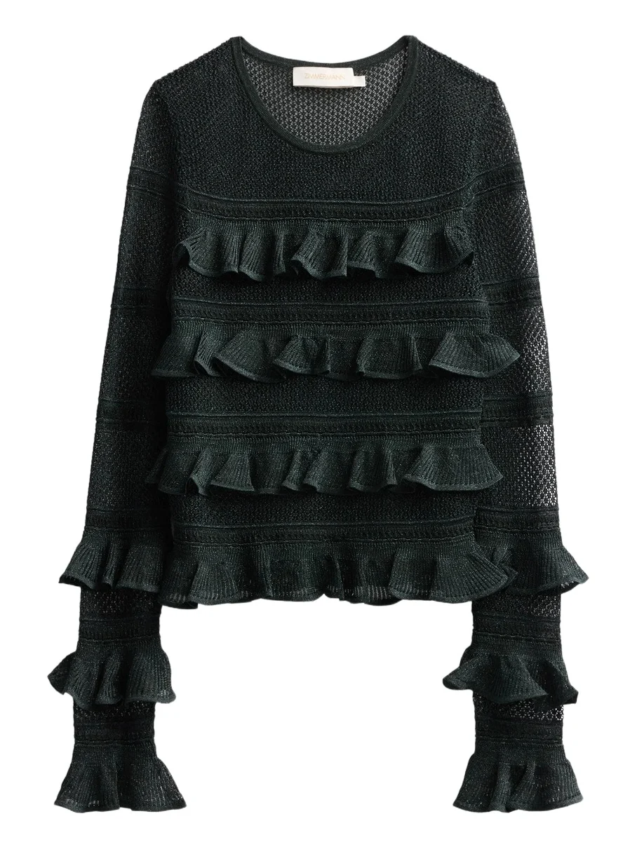 Zimmermann Women's Valiant Lace Frill Top