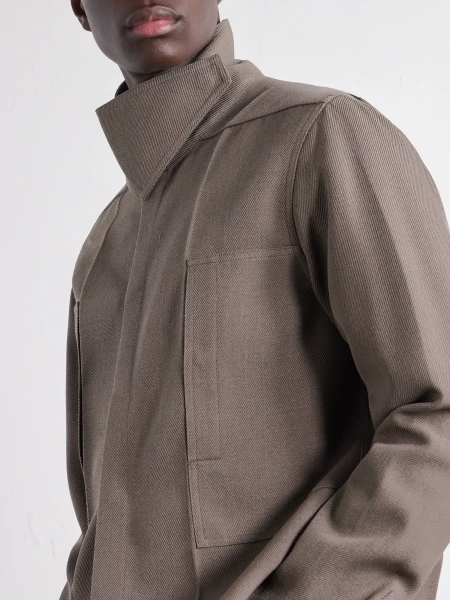 Rick Owens Virgin Wool Drill Overshirt - Men | Thumbnail 5