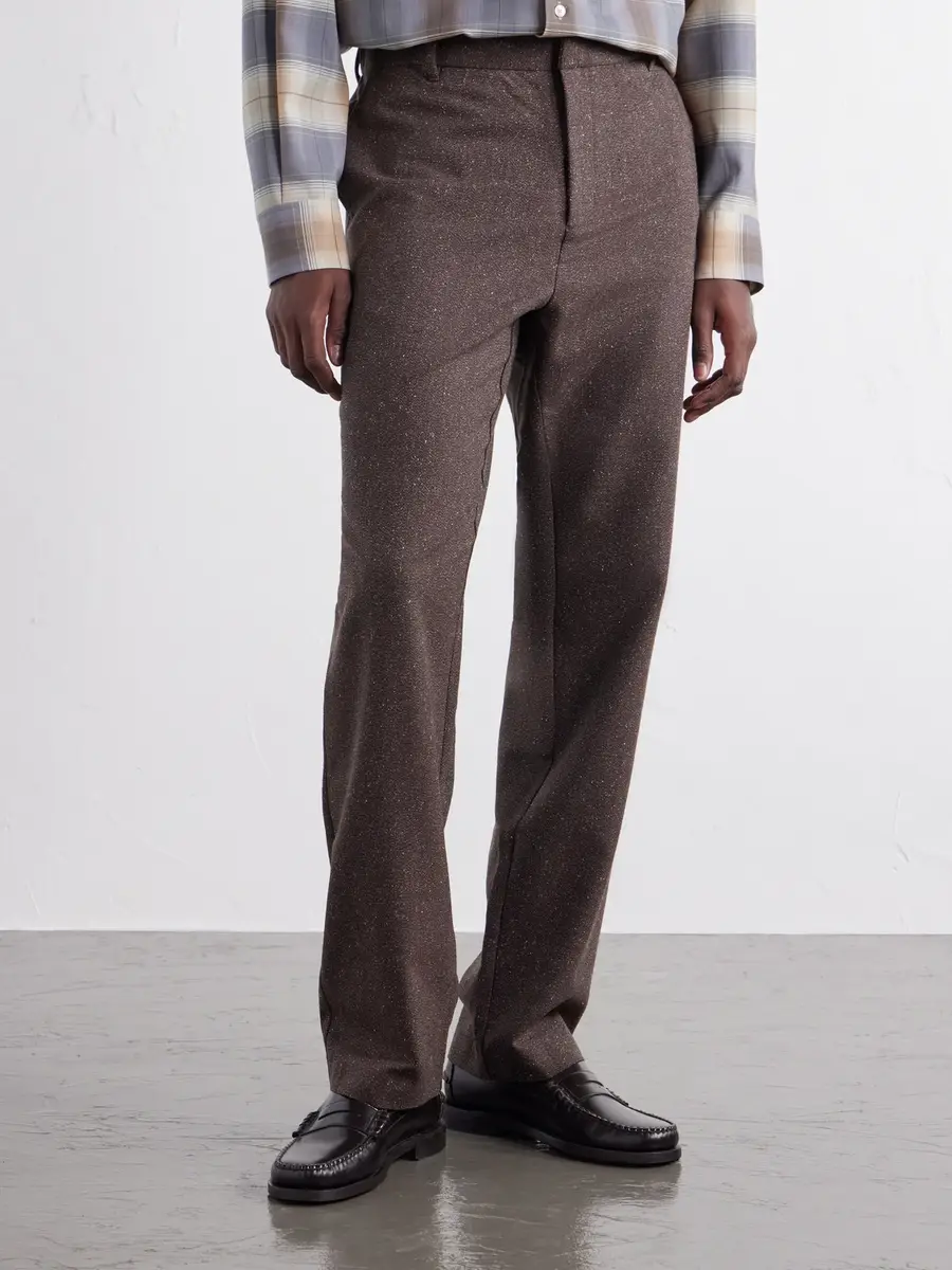 Sunspel Straight-Leg Wool and Silk-Blend Donegal Tweed Trousers - Men | Thumbnail 3 Sunspel Straight-Leg Wool and Silk-Blend Donegal Tweed Trousers - Men | Thumbnail 3