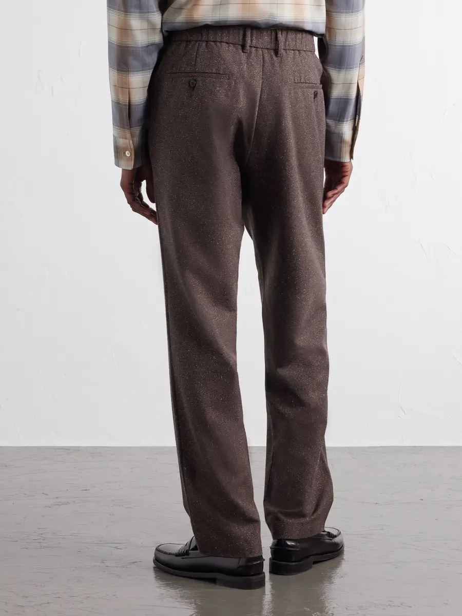 Sunspel Straight-Leg Wool and Silk-Blend Donegal Tweed Trousers - Men | Thumbnail 4 Sunspel Straight-Leg Wool and Silk-Blend Donegal Tweed Trousers - Men | Thumbnail 4