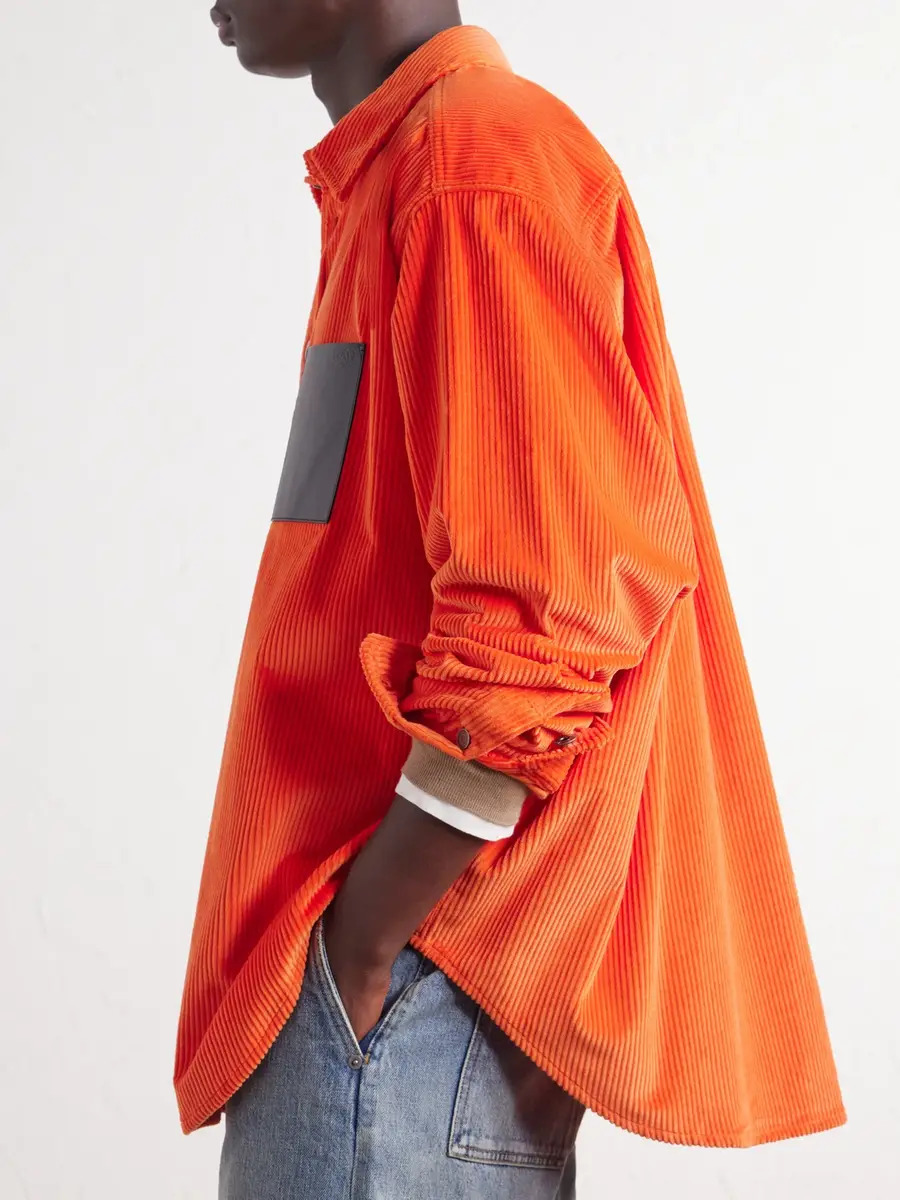 Loewe Leather-Trimmed Cotton-Corduroy Overshirt - Men | Thumbnail 5 Loewe Leather-Trimmed Cotton-Corduroy Overshirt - Men | Thumbnail 5