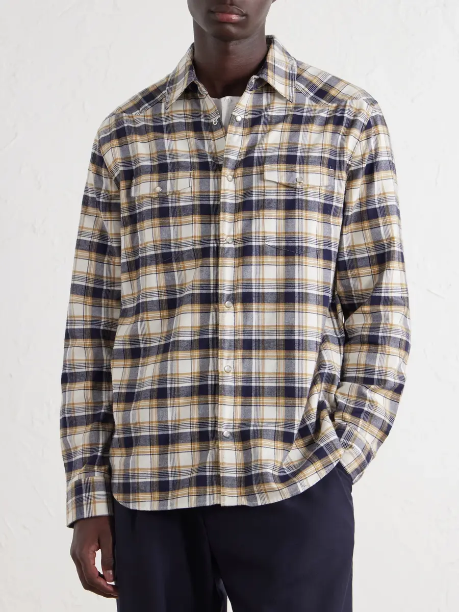 MR P. Western Checked Organic Cotton Shirt - Men | Thumbnail 3