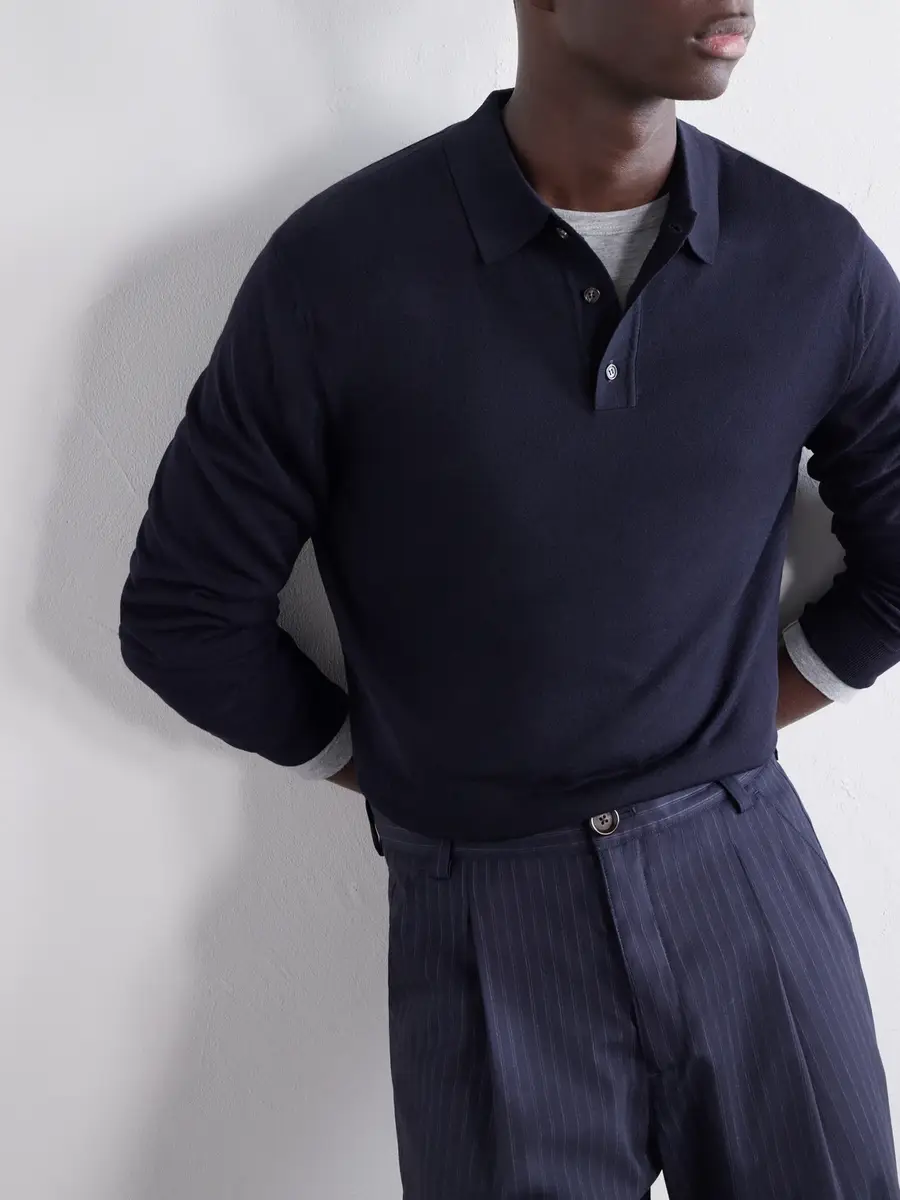 Slowear Zanone Slim-Fit Flexwool Polo Shirt - Men | Thumbnail 5 Slowear Zanone Slim-Fit Flexwool Polo Shirt - Men | Thumbnail 5