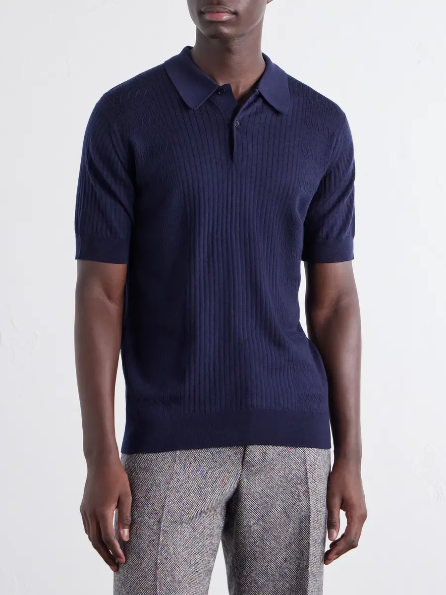 John Smedley Croall Ribbed Merino Wool Polo Shirt - Men | Thumbnail 3 John Smedley Croall Ribbed Merino Wool Polo Shirt - Men | Thumbnail 3