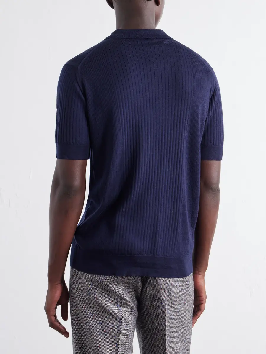 John Smedley Croall Ribbed Merino Wool Polo Shirt - Men | Thumbnail 4 John Smedley Croall Ribbed Merino Wool Polo Shirt - Men | Thumbnail 4