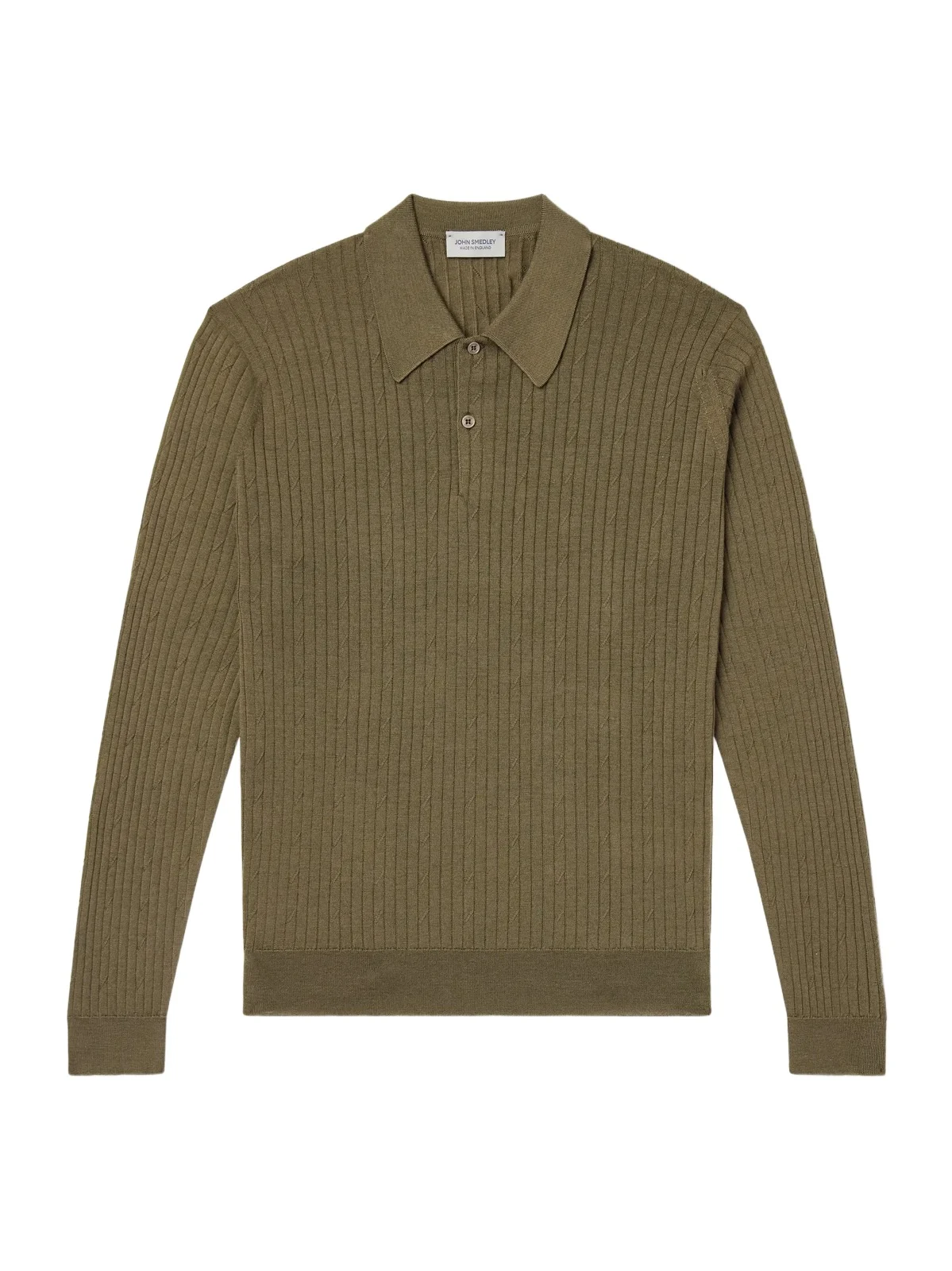 John Smedley Hodson Ribbed Merino Wool Polo Shirt - Men