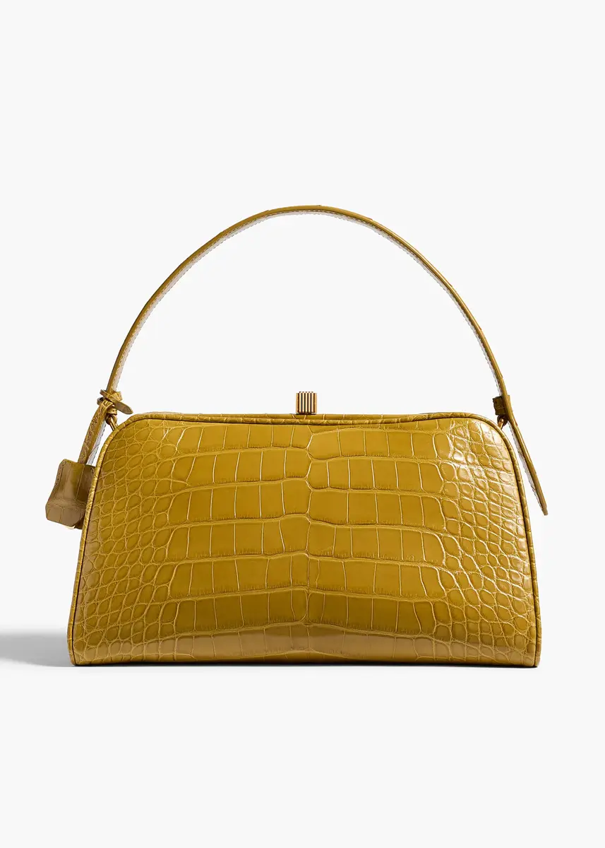 Khaite Cate Bag In Golden Olive Alligator | Thumbnail 2 Khaite Cate Bag In Golden Olive Alligator | Thumbnail 2