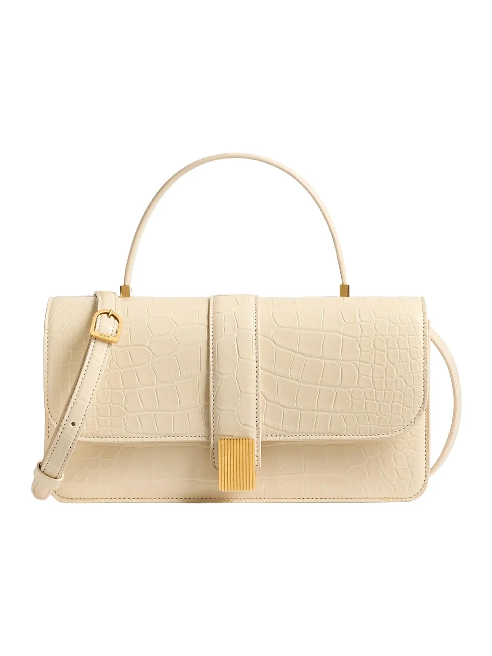 Khaite Blake Top Handle Bag In Champagne Alligator