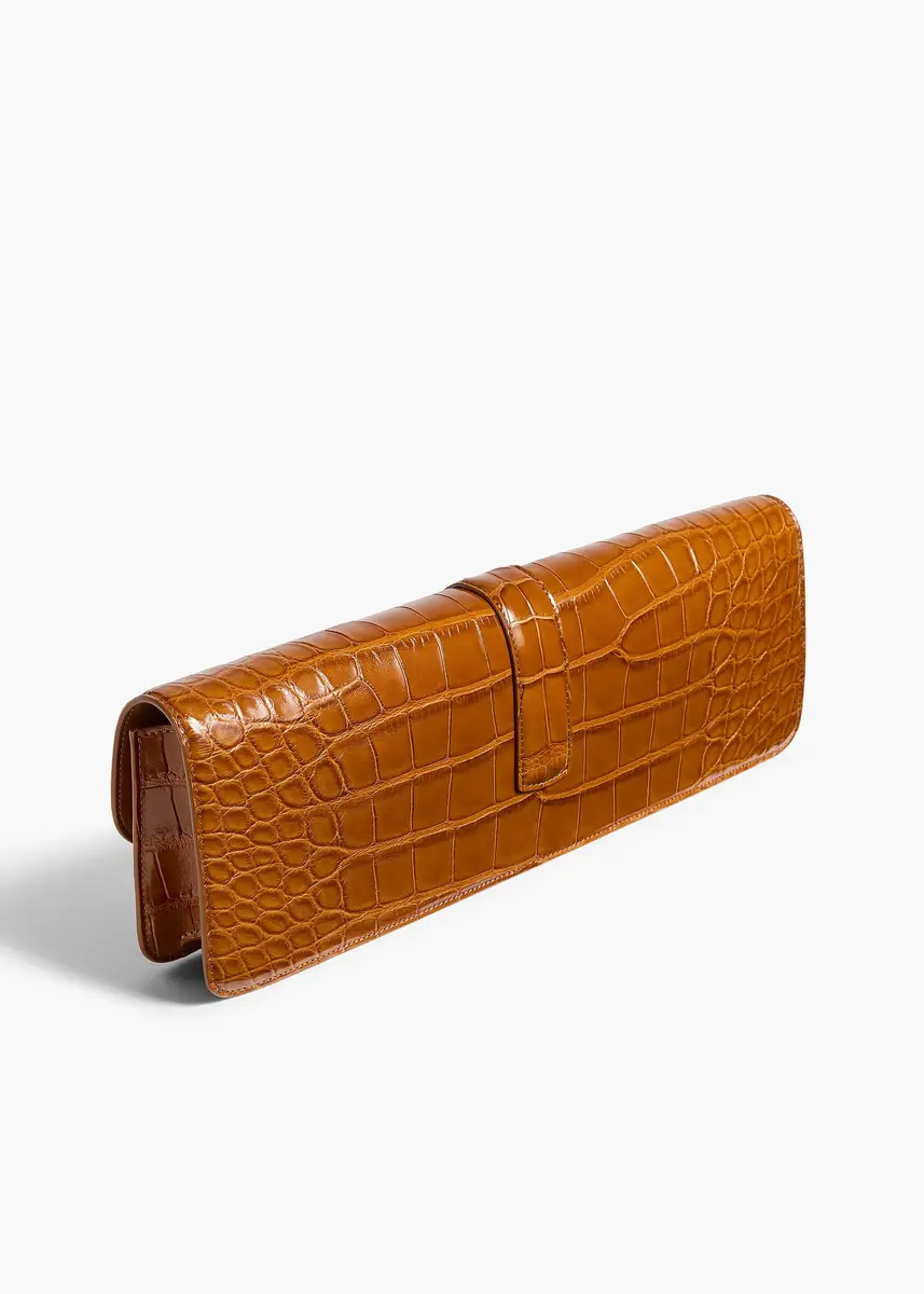 Khaite Blake Long Clutch In Dark Honey Alligator | Thumbnail 2 Khaite Blake Long Clutch In Dark Honey Alligator | Thumbnail 2