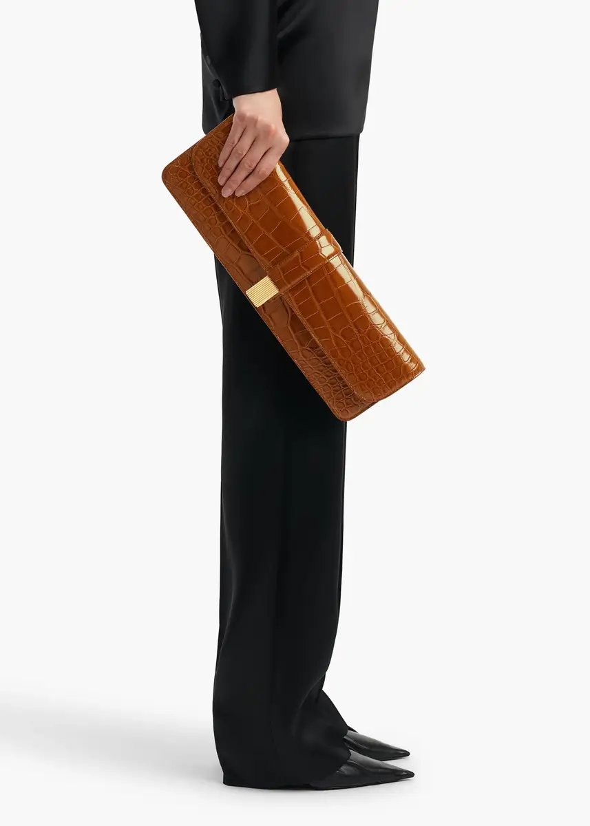 Khaite Blake Long Clutch In Dark Honey Alligator | Thumbnail 5 Khaite Blake Long Clutch In Dark Honey Alligator | Thumbnail 5