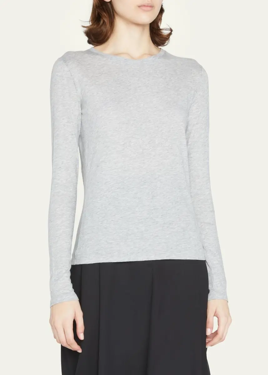 Vince Essential Long-Sleeve Crewneck Tee | Thumbnail 4 Vince Essential Long-Sleeve Crewneck Tee | Thumbnail 4