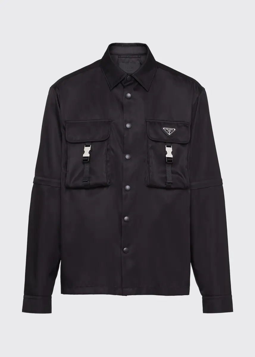 Prada Men's Re-Nylon Cargo Sport Shirt | Thumbnail 2 Prada Men's Re-Nylon Cargo Sport Shirt | Thumbnail 2