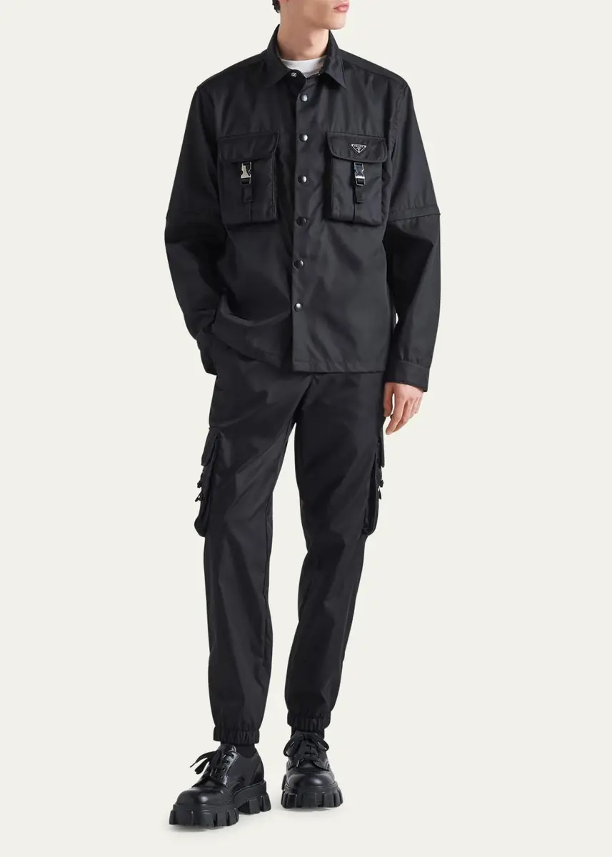 Prada Men's Re-Nylon Cargo Sport Shirt | Thumbnail 3 Prada Men's Re-Nylon Cargo Sport Shirt | Thumbnail 3