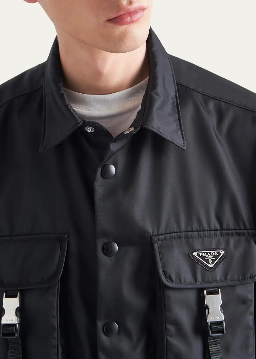 Prada Men's Re-Nylon Cargo Sport Shirt | Thumbnail 5 Prada Men's Re-Nylon Cargo Sport Shirt | Thumbnail 5