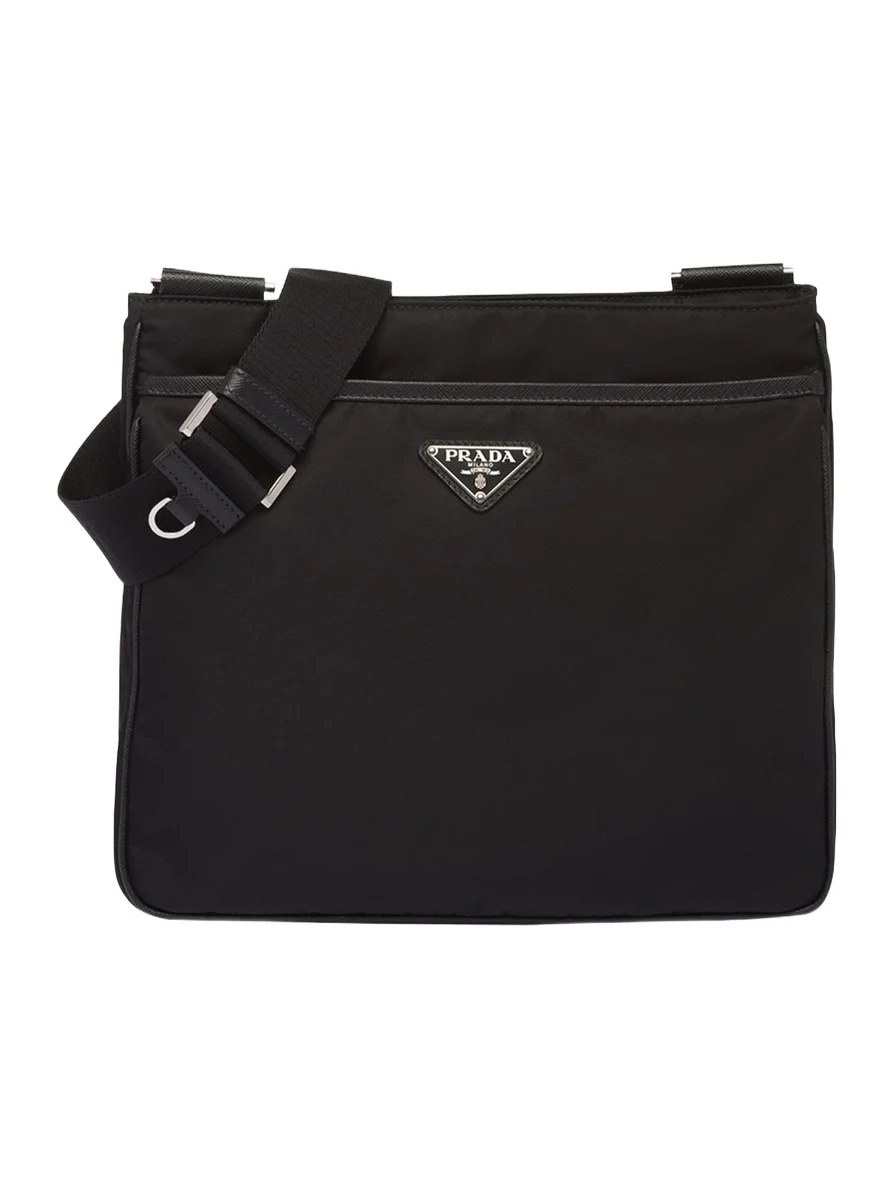 Men's Nylon and Saffiano Crossbody Bag