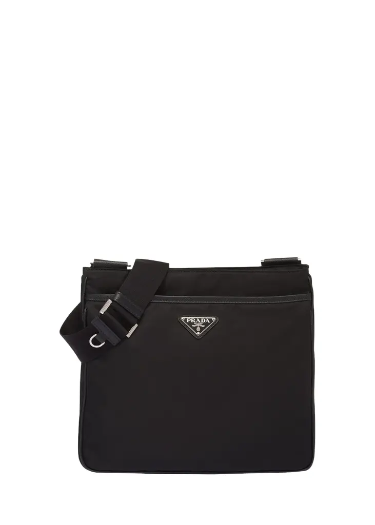 Prada Men's Nylon and Saffiano Crossbody Bag | Image 1 Prada Men's Nylon and Saffiano Crossbody Bag | Image 1