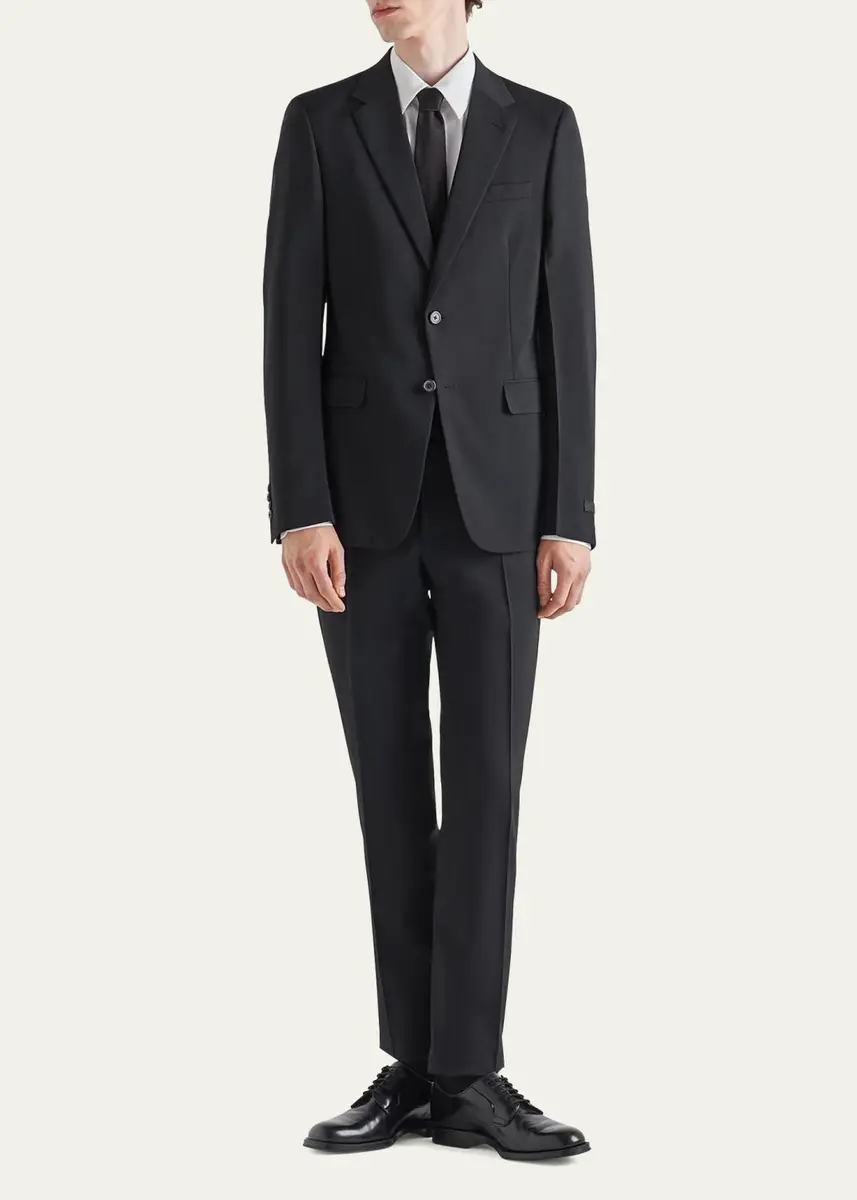 Prada Men's Wool-Mohair Solid Suit | Thumbnail 2 Prada Men's Wool-Mohair Solid Suit | Thumbnail 2