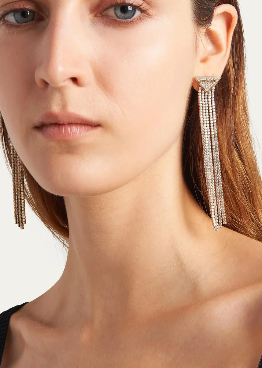 Prada Crystal Logo Symbole Chandelier Earrings | Thumbnail 2 Prada Crystal Logo Symbole Chandelier Earrings | Thumbnail 2