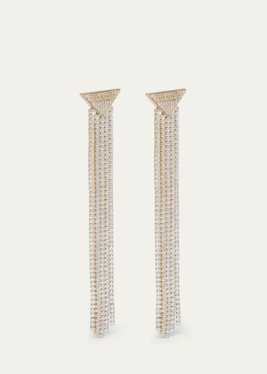 Prada Crystal Logo Symbole Chandelier Earrings | Thumbnail 3 Prada Crystal Logo Symbole Chandelier Earrings | Thumbnail 3