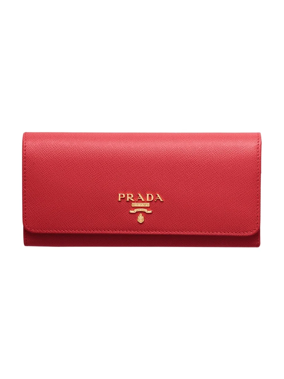 Prada Bifold Flap Leather Long Wallet