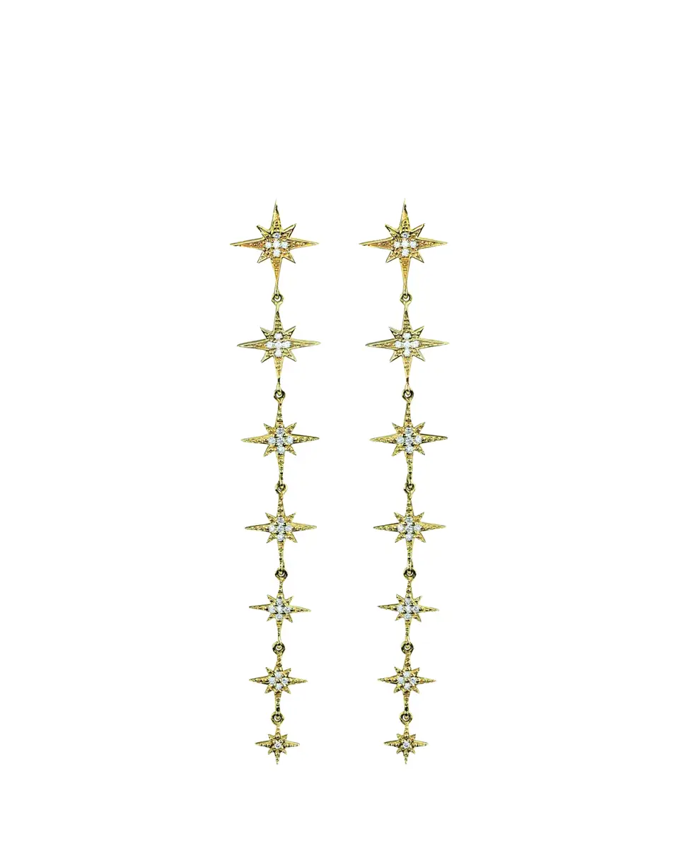 Sydney Evan 14K Yellow Gold & 0.25 TCW Diamond Starburst Drop Earrings | Thumbnail 2 Sydney Evan 14K Yellow Gold & 0.25 TCW Diamond Starburst Drop Earrings | Thumbnail 2