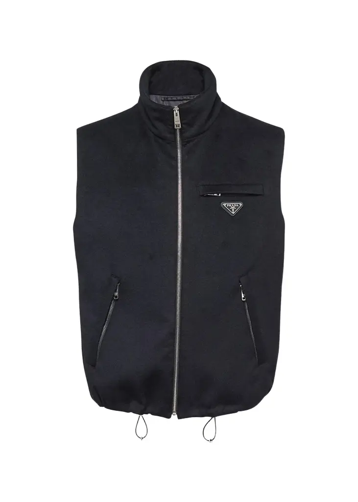 Prada Men's Solid Cashmere-Blend Vest | Image 1 Prada Men's Solid Cashmere-Blend Vest | Image 1