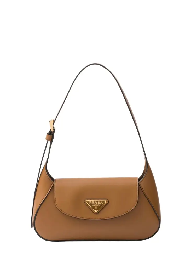 Prada City Flap Leather Shoulder Bag | Image 1 Prada City Flap Leather Shoulder Bag | Image 1