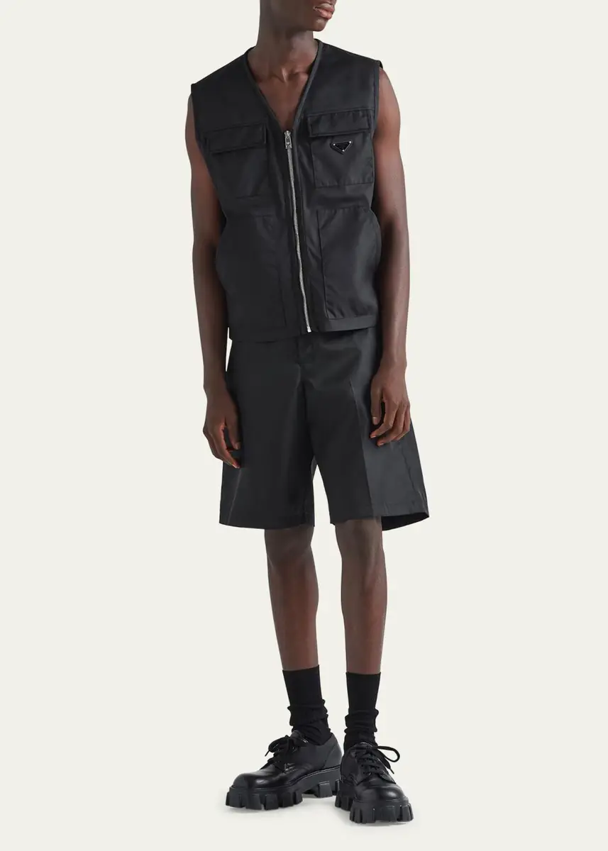 Prada Men's Re-Nylon Printed Bermuda Shorts | Thumbnail 2 Prada Men's Re-Nylon Printed Bermuda Shorts | Thumbnail 2