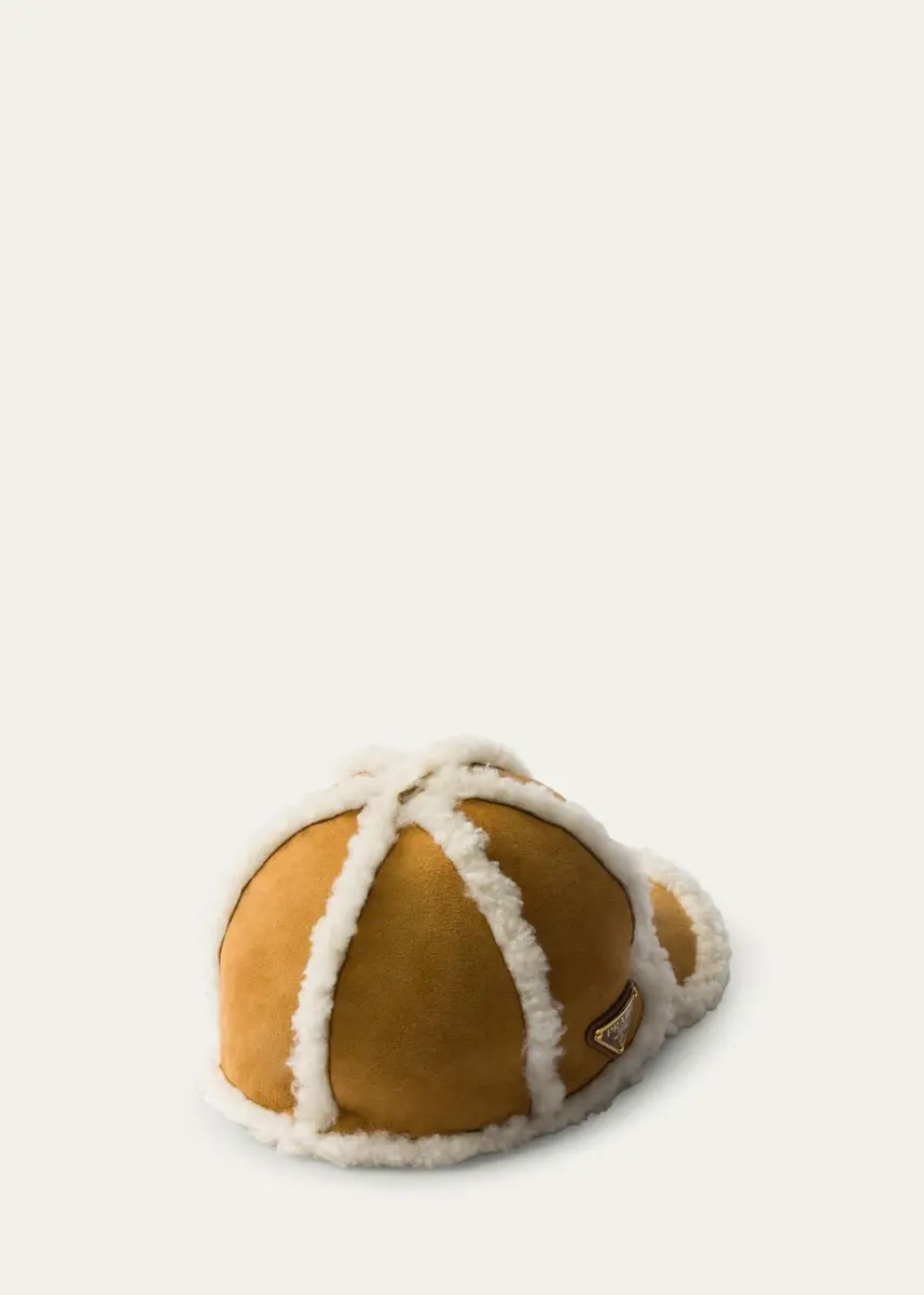 Prada Suede & Lamb Shearling Baseball Cap | Thumbnail 2 Prada Suede & Lamb Shearling Baseball Cap | Thumbnail 2