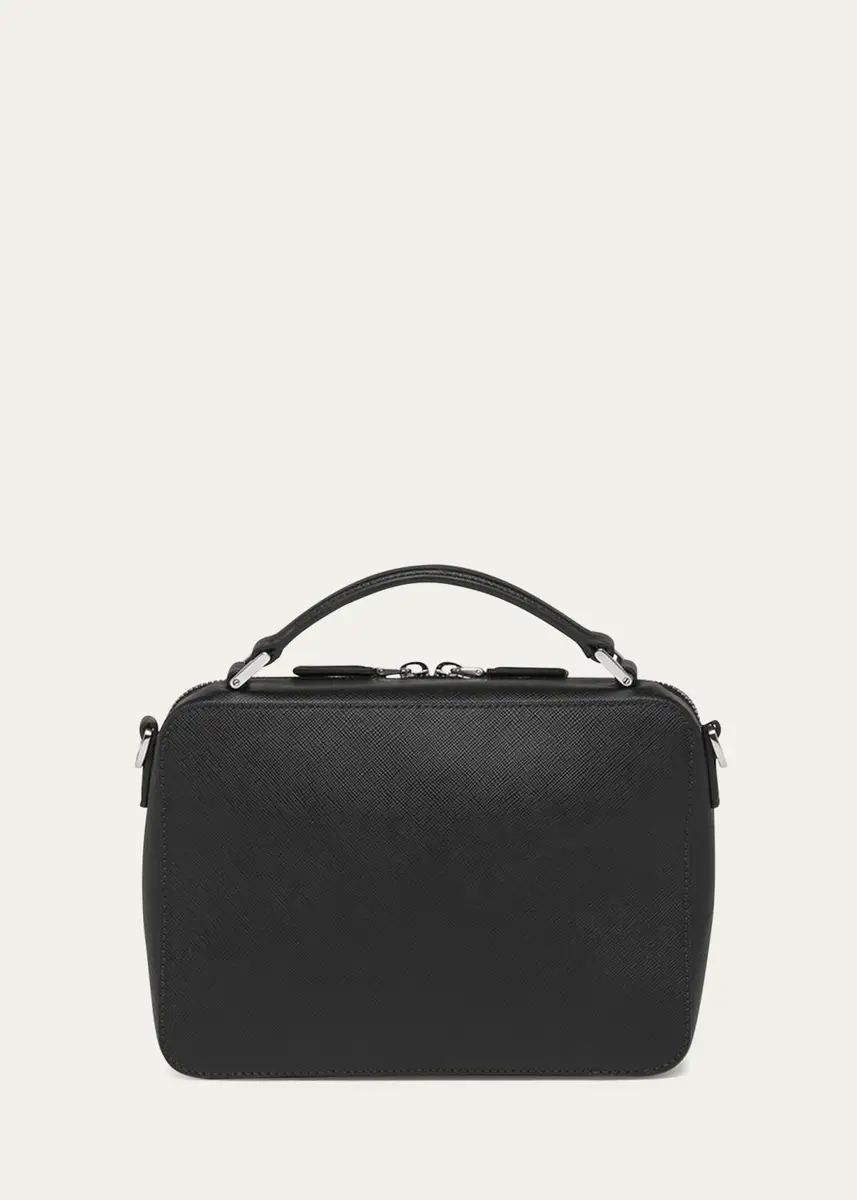 Prada Men's Saffiano Leather Brique Crossbody Bag w/ Nylon Strap | Thumbnail 3 Prada Men's Saffiano Leather Brique Crossbody Bag w/ Nylon Strap | Thumbnail 3