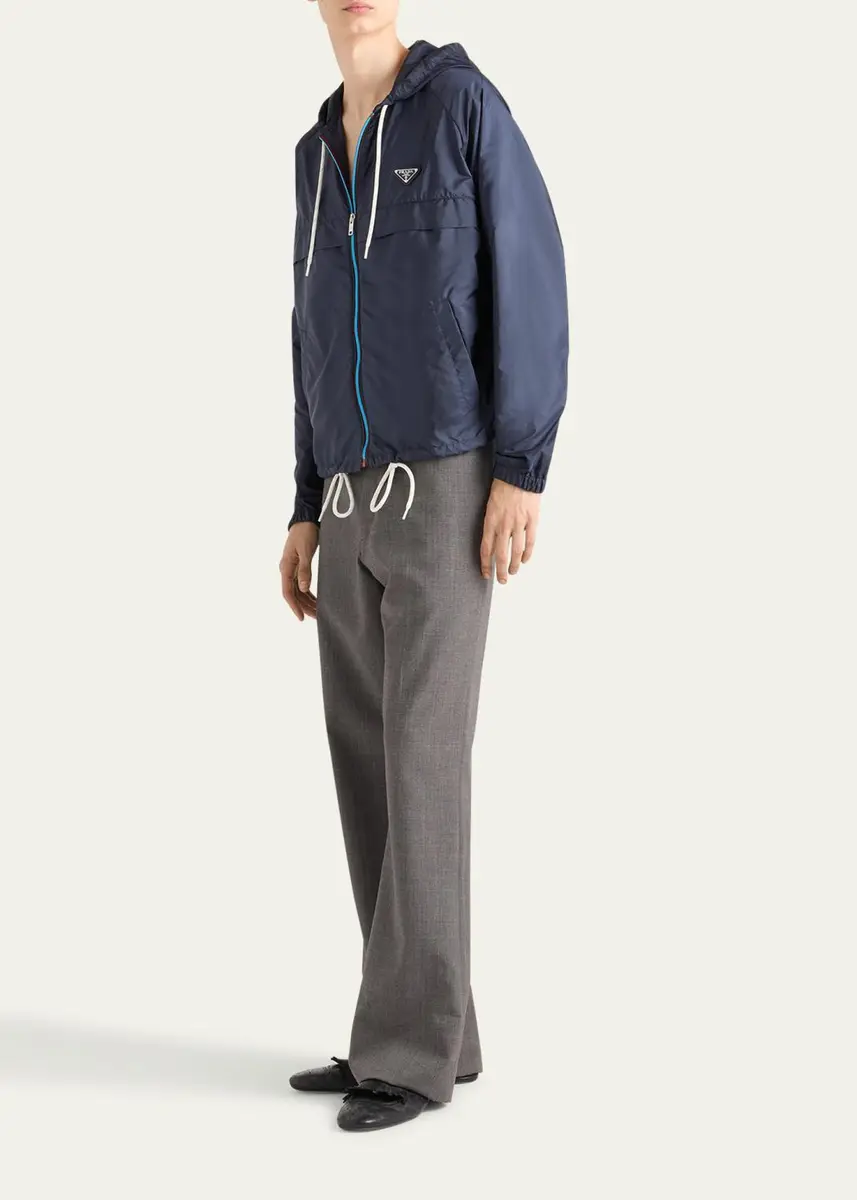 Prada Men's Re-Nylon Hooded Jacket | Thumbnail 2 Prada Men's Re-Nylon Hooded Jacket | Thumbnail 2