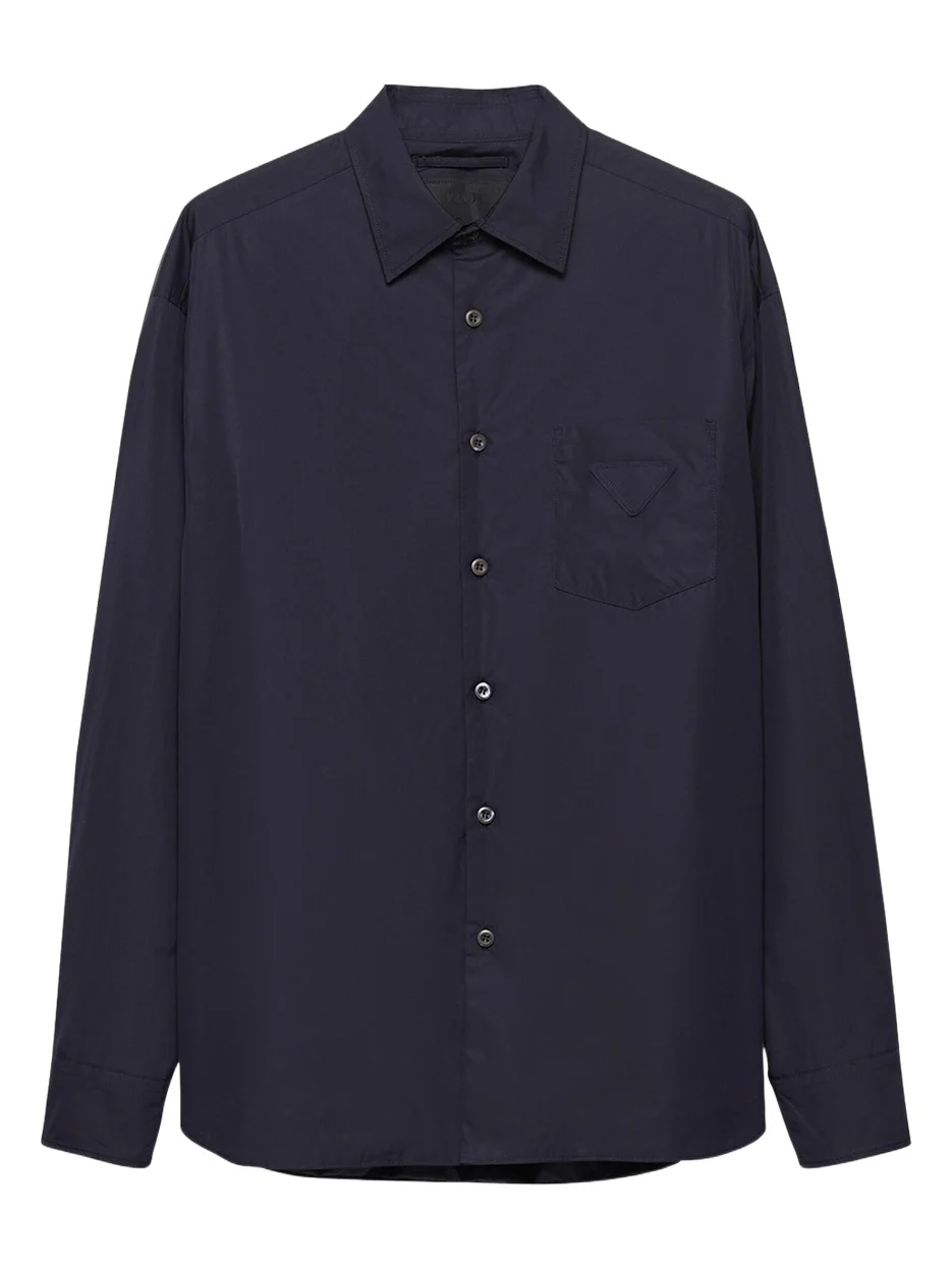 Prada Men's Poplin Triangle-Pocket Sport Shirt