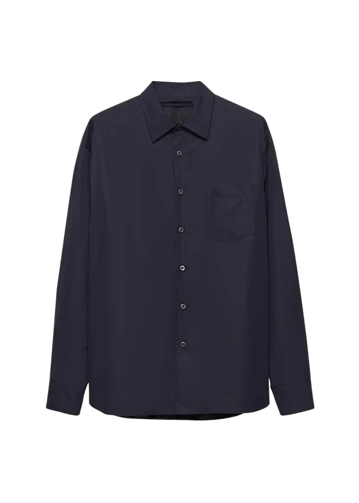 Prada Men's Poplin Triangle-Pocket Sport Shirt