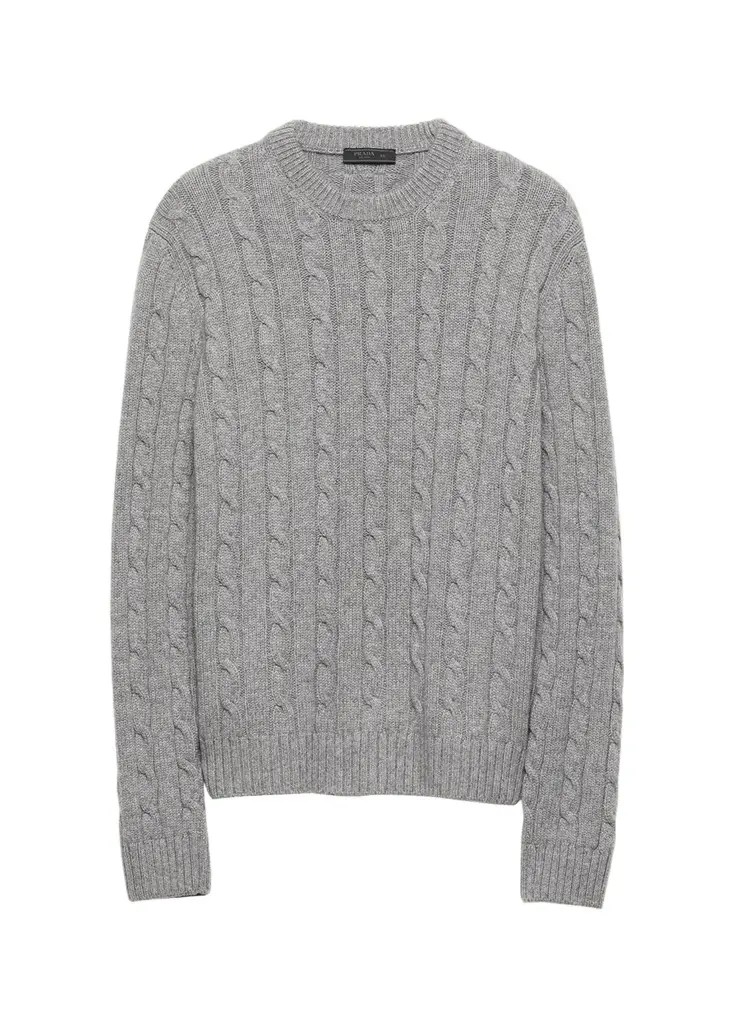 Men's Cashmere Cable Knit Crewneck Sweater Men's Cashmere Cable Knit Crewneck Sweater