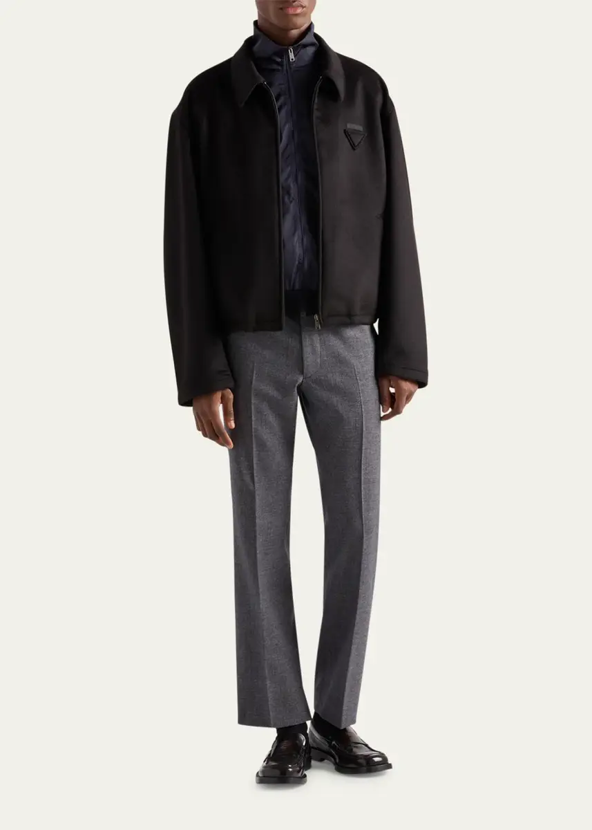 Prada Men's Mix Media Full-Zip Jacket | Thumbnail 2