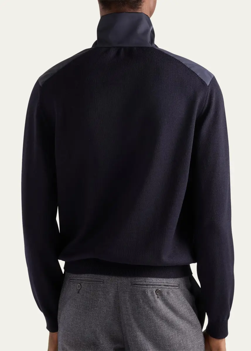Prada Men's Mix Media Full-Zip Jacket | Thumbnail 3