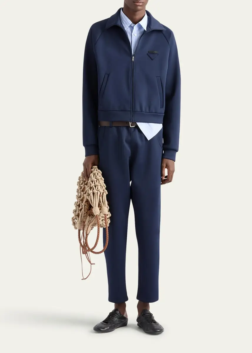 Prada Men's Techno Jersey Full-Zip Jacket | Thumbnail 2