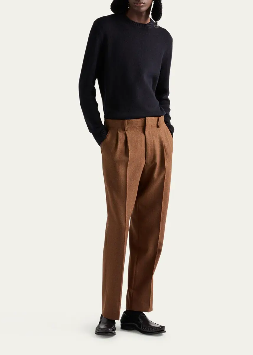 Prada Men's Cashmere Knit Crewneck Sweater | Thumbnail 2 Prada Men's Cashmere Knit Crewneck Sweater | Thumbnail 2