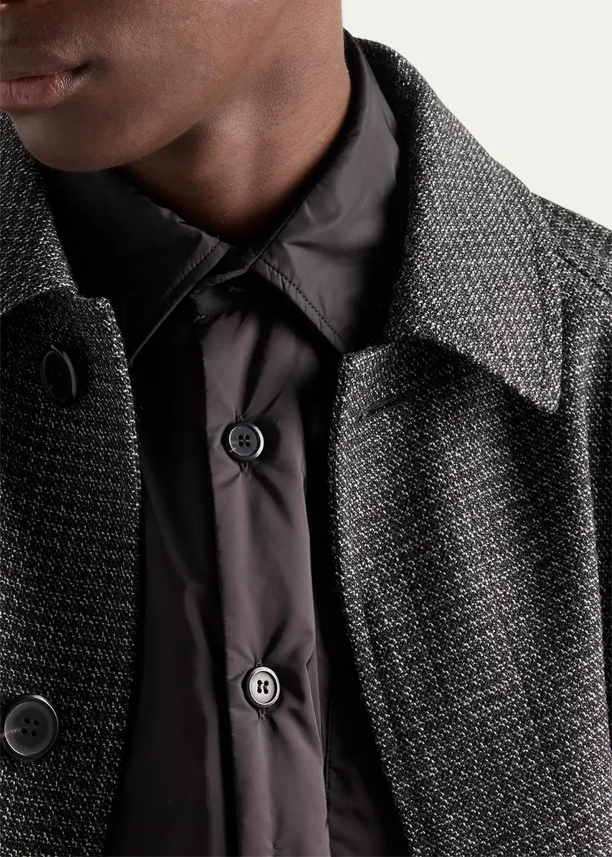 Prada Men's Re-Nylon Padded Button-Down Shirt | Thumbnail 4 Prada Men's Re-Nylon Padded Button-Down Shirt | Thumbnail 4