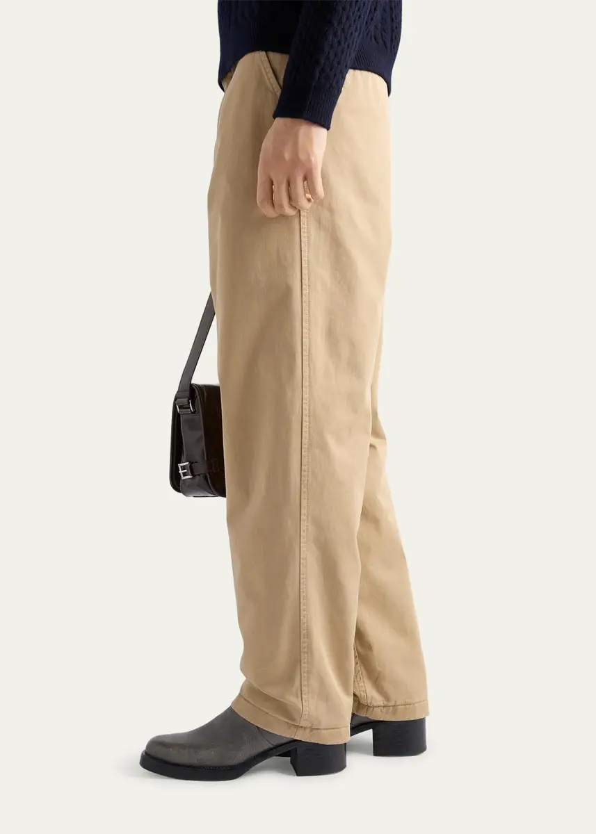 Prada Men's Cotton Gabardine Flat-Front Pants | Thumbnail 4 Prada Men's Cotton Gabardine Flat-Front Pants | Thumbnail 4