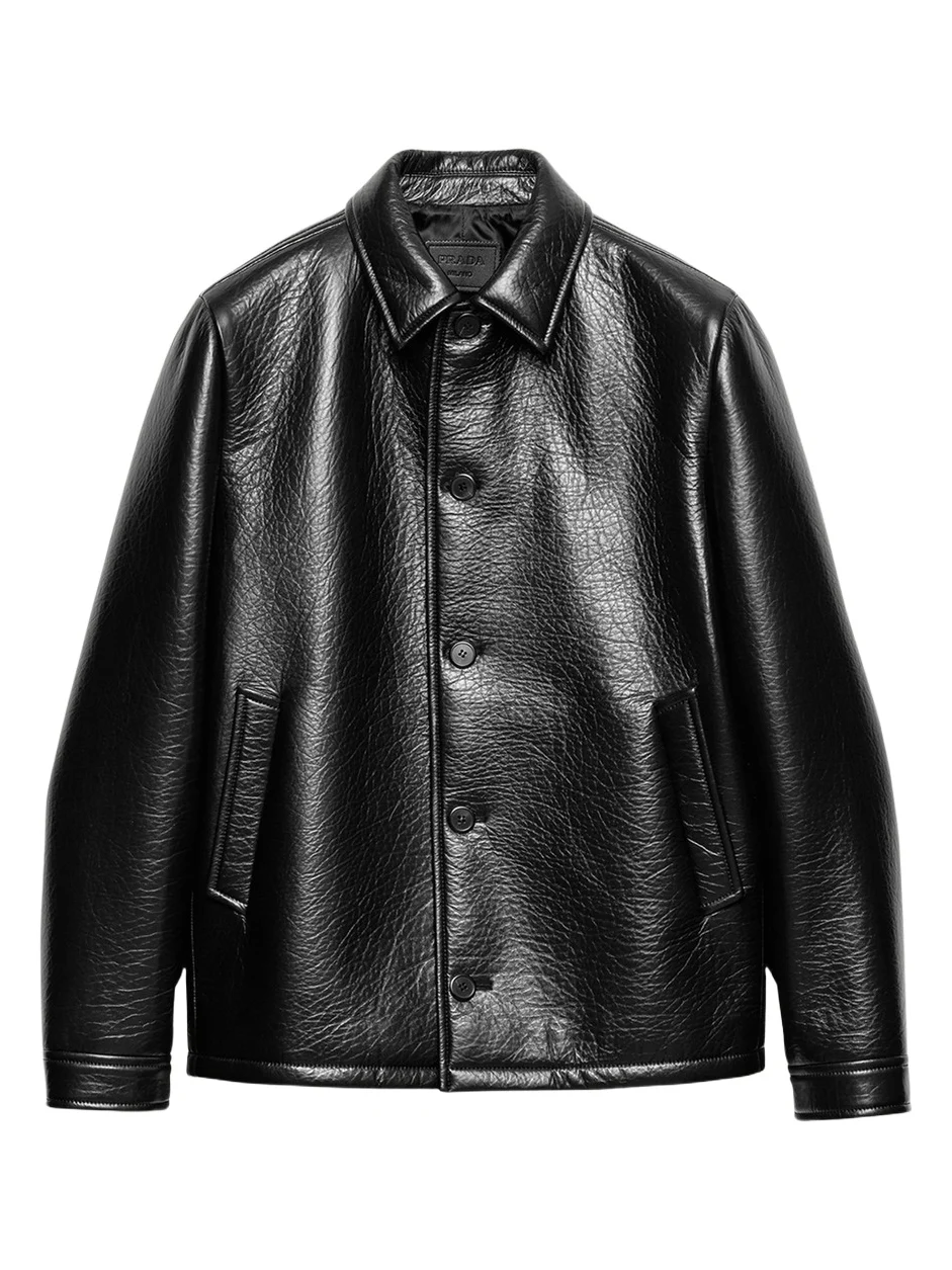 Prada Men's Grained Napa Leather Jacket