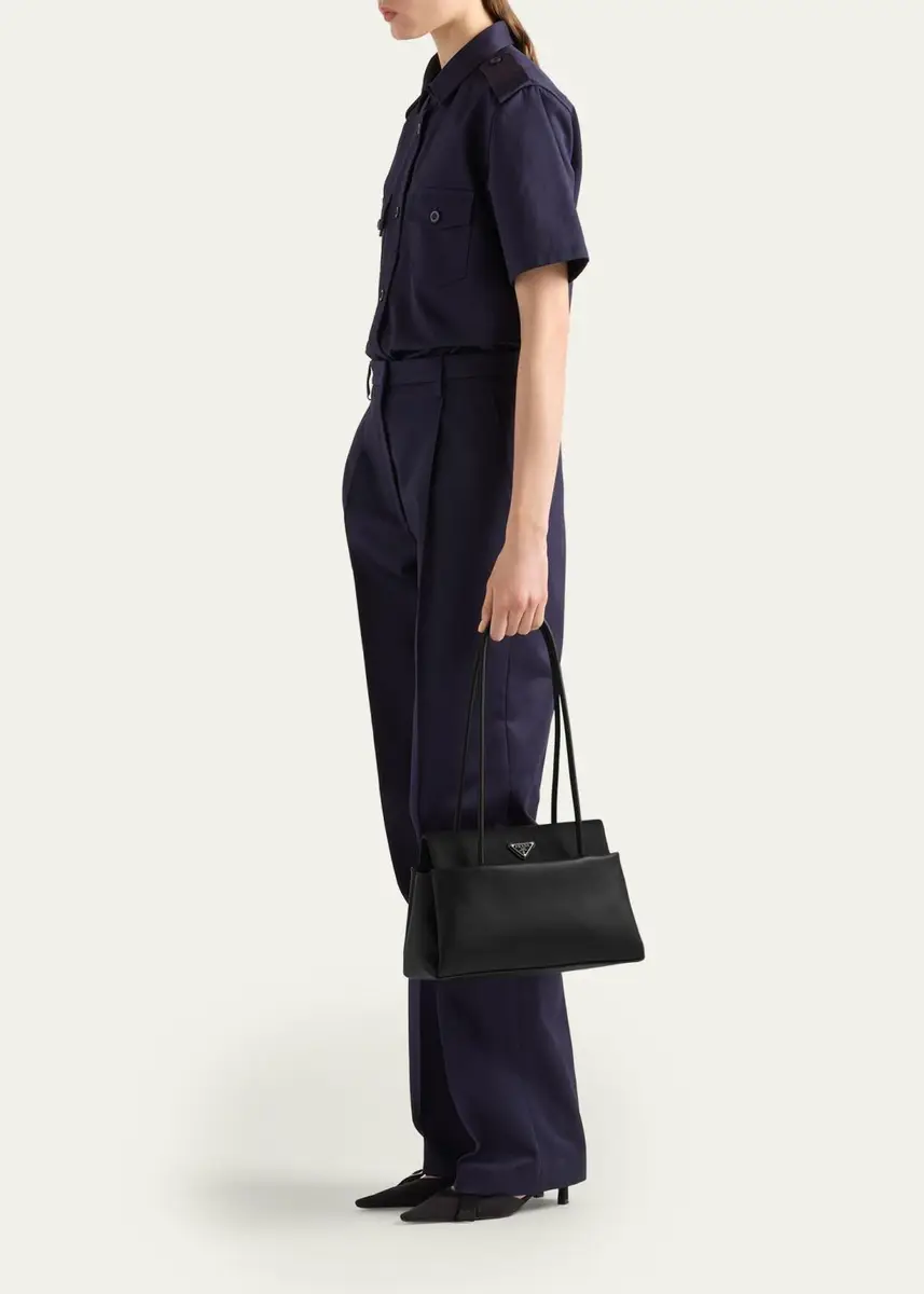 Prada Leather & Re-Nylon Flap Shoulder Bag | Thumbnail 5 Prada Leather & Re-Nylon Flap Shoulder Bag | Thumbnail 5