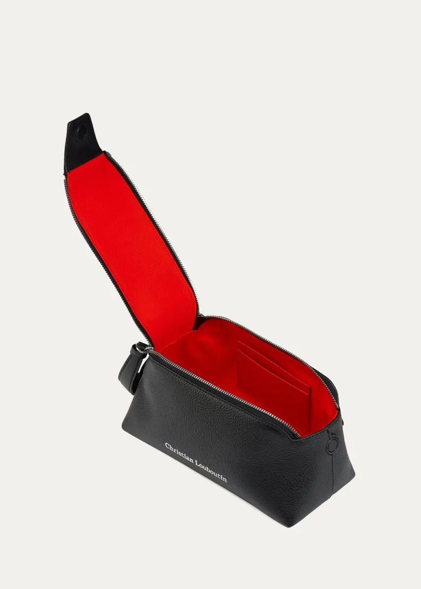 Christian Louboutin Men's Nostalgic Zip Pouch in Grained Leather | Thumbnail 3 Christian Louboutin Men's Nostalgic Zip Pouch in Grained Leather | Thumbnail 3